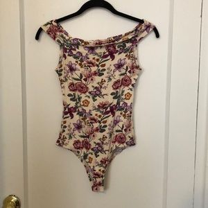 Forever 21 S off the shoulder floral bodysuit